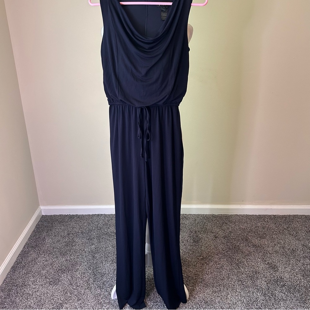 Enfocus Studio Dark Blue Sleeveless Jumpsuit